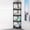 black, variant on 5-Tier Rolling Storage Cart with Wheels, Mobile Bathroom Kitchen Corner Shelf Organizer for Snacks Toiletries, Corner Fit