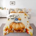thumbnail image 1 of Erosebridal Kawaii Rabbit Bedding Sets Full with Comforter,Botanical Pumpkin Duvet Insert,Thanksgiving Day Room Decorative,Reversible,3pcs, 1 of 8