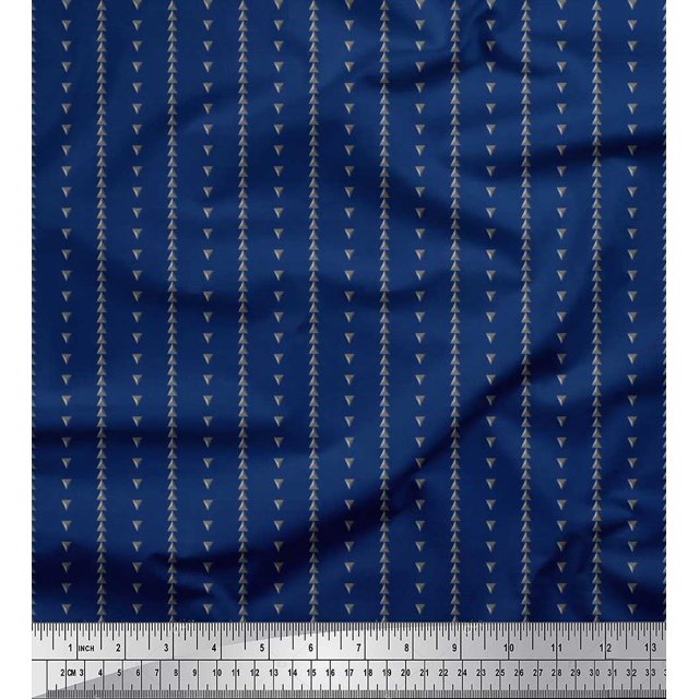Soimoi Georgette Viscose Fabric Triangle Shirting Decor Fabric Printed Yard 42 Inch Wide