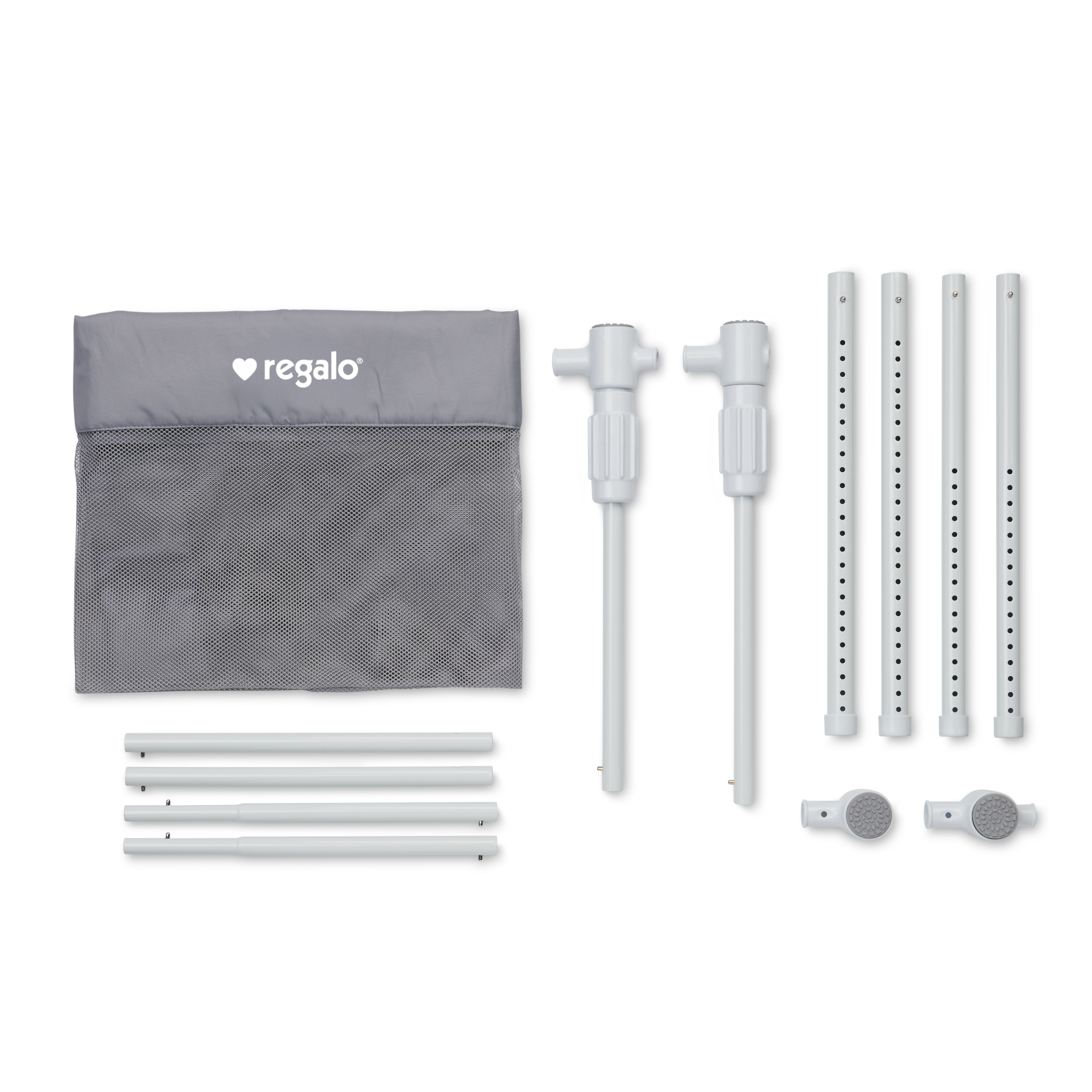 Regalo Barrière de Sécurité Bébé et Animaux Extensible 50" – Barrière Gris à Fixation Sans Perçage pour Portes ou Couloirs, Convient pour Ouvertures de 27,5 à 50 po