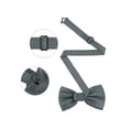 thumbnail image 4 of INSPIRE CHIC Men's Grids Patterned Solid Color Adjustable Pre-tied Bow Tie Grey, 4 of 4