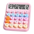 thumbnail image 2 of Mini Desktop Calculator 12-Digit LCD Display | Basic Standard Pocket Size Calculator for Home School Office Kids | Dopamine Round Keys | Battery Powered | Non-Slip Gradient Design, 2 of 9