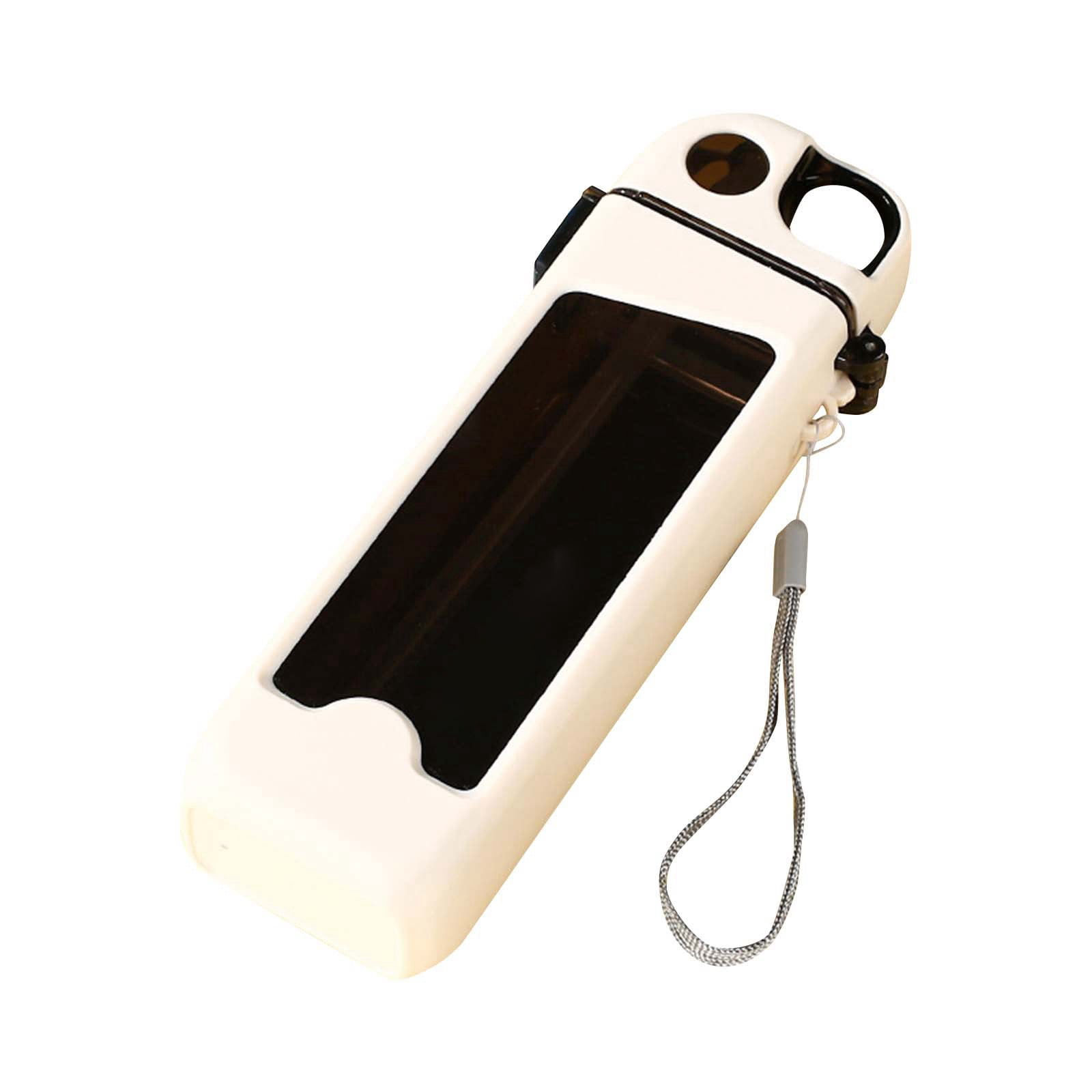 Glass&Bottle Portable Flat Water Bottle for Outdoor Travel and Sports – Leak Proof Square Bottle with Summer Straw—Lightweight Compact Hydration Companion
