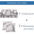 thumbnail image 4 of Sofa Covers Stretch Slipcovers Couch Cover Furniture Protector 2 seat, White Stripe, 4 of 7