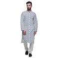 thumbnail image 1 of Atasi Ensemble Kurta Pyjama Long pour Hommes à Col Mandarin Imprimé Tenue Décontractée pour Garçons, 1 of 4