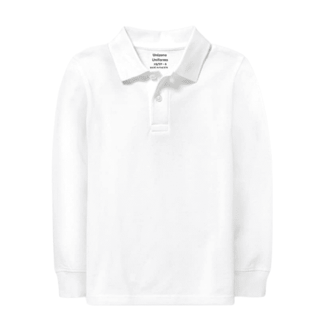 Unizone Uniforms Polo Piqué à Manches Longues pour Garçon