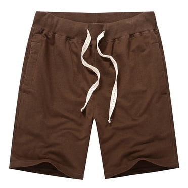 Gspmoly Shorts pour Hommes, Shorts de Sport Amples en Coton pour Hommes avec Taille à Cinq Pièces et Cordon, Shorts Décontractés pour Hommes, Maillots de Bain pour Hommes jusqu'à 60 % de Rabais Brun G