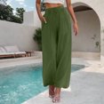 thumbnail image 2 of Summer Clearance 2025! Womens Plus Size Pants,Woman Fashion Solid Color Elastic Waist Drawstring Pocket Long Pants, 2 of 5