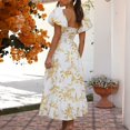 thumbnail image 5 of Pisexur Robes pour Femmes à Épaules Dénudées, Robe Maxi à Imprimé Floral, Robes de Bal Sans Bretelles, Tunique à Torsade devant, Robe Soleil, Ourlet à Volants, Robe Cocktail Fluide à Étages, Robe Longue d'Été Décontractée Bohème Formelle, 5 of 5