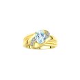 thumbnail image 1 of RYLOS Rings for Women 14K Gold Plated Silver Ring Oval 9X7MM Gemstone & Diamonds Classic Design March Aquamarine Jewelry for Women Size 8, 1 of 7