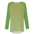 thumbnail image 4 of Hauts pour Femmes Tendance Col Rond Manches Longues Raglan Chandail-Over Hauts Mode Automne Décontracté Rayé Ample Blouses Surdimensionnées Hauts Manches Longues Automne P-106 Jaune G, 4 of 5