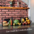 thumbnail image 4 of X-cosrack Metal Wire Basket Wall Mount, 3 Tier Wall Storage Basket Organizer with Hanging Hooks Chalkboards, Rustic Kitchen Fruit Produce Bin Rack Bathroom Tower Baskets (Black), 4 of 5