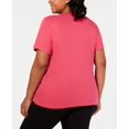 thumbnail image 2 of Karen Scott T-Shirt Basique Uni pour Femmes, Rose, Grande Taille, 2X, 2 of 3