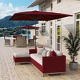 thumbnail image 2 of Outsunny Parasol de Patio Inclinable, Parasol de Jardin de Marché avec Manivelle, Rouge Vin, 2 of 10