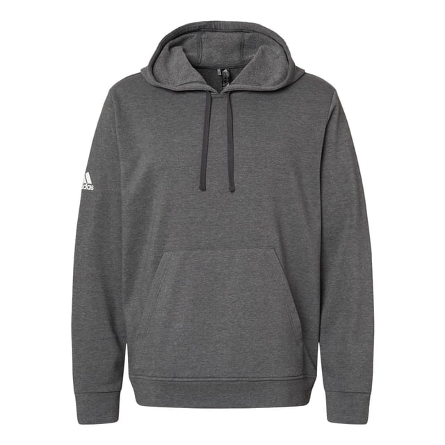 Adidas Sweat à Capuche en Molleton pour Hommes, 3TG, Gris Foncé Chiné