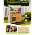 thumbnail image 3 of VEVOR Mud Kitchen, Outdoor Mud Kitchen for Kids, Wood Outdoor Play Kitchens with Spoons, Sink, Tank, Sunshade Canopy, Shovels, Cookware Pots and Accessories, Wooden Play Kitchens for Home, Lawn, 3 of 9
