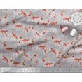 thumbnail image 3 of Soimoi Gray polyester Crepe Fabric Cedar Tree & Fox Animal Print Fabric by Yard 42 Inch Wide, 3 of 5