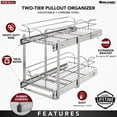 thumbnail image 3 of Rev-A-Shelf Kitchen Cabinet Pull Out Shelf Organizer, 12 x 22 In, 5WB2-1222CR-1, 3 of 11