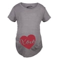 thumbnail image 1 of T-shirt de Maternité Xoxo Script Cœur Mignon Annonce de Grossesse (Gris Chiné Foncé) - TG, 1 of 3