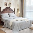 thumbnail image 2 of King Size Bed Sheets Piece Floral Pattern Sheets King Deep Pocket Sheet Grey Lotus, 2 of 7
