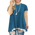 thumbnail image 2 of Fridja Womens Solid Color Summer Tops Plus-Size Lace T Shirts Flowy A-Line Tunics Tops, 2 of 8