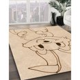 thumbnail image 3 of Ahgly Company Tapis Rectangulaire Lavable en Machine Intérieur Transitionnel Brun Sable Brun, 2 Pieds x 5 Pieds, 3 of 7