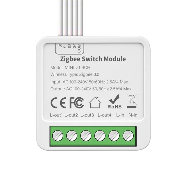 ZigBee Tuya Smart Switch 10A 2/3/4 Gang 2-way control Home Automation Module