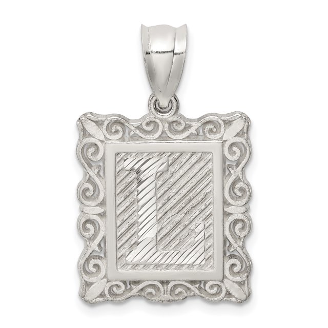 925 Sterling Silver Dainty Letter L Initial Name Monogram Necklace Charm Pendant
