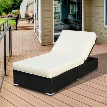Outsunny Rattan Outdoor Sun Lounger