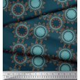 thumbnail image 2 of Soimoi Blue Poly Georgette Fabric Sun Mandala Print Sewing Fabric Yard 42 Inch Wide, 2 of 5