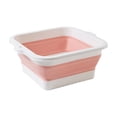 thumbnail image 2 of Birdeem 1 Pack Collapsible Wash Basin with Drain Plug,Large Collapsible Dish Tub Portable Sink Dish Basin Foldable Dishpan Space Saving for Kitchen, Rv, Camping Dish Washing Tub,11X7X17In,Pink, 2 of 6