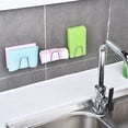 thumbnail image 4 of Product Category Hooks Product Title Pack of 2 Stainless Steel Self-Adhering Sponge Holder for Kitchen Basin - Durable Hanging Rack for Sponges Towels Pot Lids and Drain Plugs 2PCS, 4 of 7