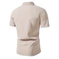 thumbnail image 3 of Birdeem Chemises pour Hommes Mode Décontractée Imprimé Col Rond Bouton Manches Courtes Chemise Blouse, 3 of 9