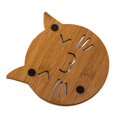 thumbnail image 1 of pitrice Hollow Cartoon Design Cup Mug Hot Pot Table Wooden Pad Heat Insulation Desk Mat Non-slip Plate, 1 of 4