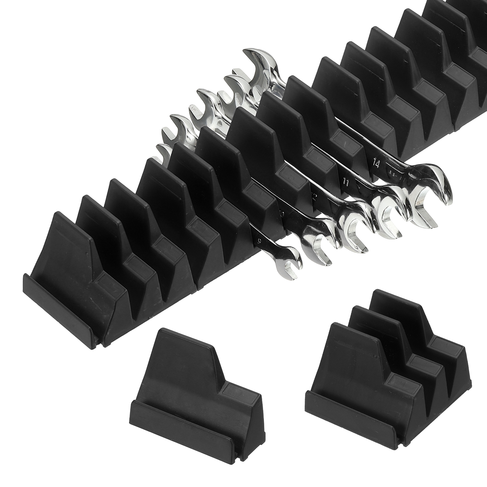 23pcs Magnetic Wrench Organizer for Tool Box, Magnetic Modular Wrench Organizer Holder Toolbox Universally for 23 Tools Drawer Chest Ratcheting Offset Wrenches, Black