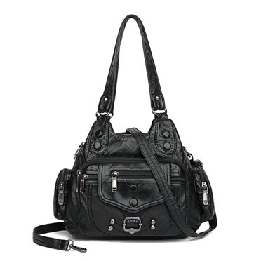 Handbag Women Casual Bag Fine Texture Vintage Fashion Washable Mother Handbag Shoulder Bags
