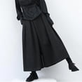 thumbnail image 3 of Lefu Mens Gothic Dark Style Loose Cropped Hakama Wide Leg Design Sense Samurai Pants, 3 of 9