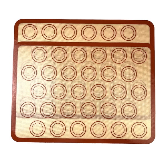 Amdohai 2Pcs Non-Stick Silicone Macaron Baking Mat Oven Pastry Dessert