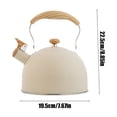 thumbnail image 4 of Feltree Chiming Kettle 2.5L Capacity Beige Rattling Kettle Woodgrain Handle Excellent Quality Stainless Steel Open Flame Available, 4 of 7