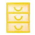 thumbnail image 1 of RXIRUCGD 13*9*11.5cm Mini Organizer Box Storage Container Case with 3 Clear Desktop Drawer Units,Yellow, 1 of 2