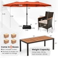 thumbnail image 2 of Costway Ensemble de Salle à Manger de Patio 11 Pcs avec Parasol de Patio Double Face de 15 Pi (Base Incluse) Orange, 2 of 10