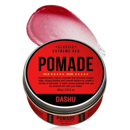 DASHU Classic Pommade Rouge Extrême 3,5 Oz - Tenue Forte et Brillance Élevée pour la Coiffure