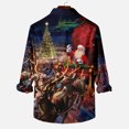 thumbnail image 4 of Pompotops Chemise à Manches Longues pour Hommes avec Boutons, Imprimé Père Noël, Col Rabattu, en Solde, 4 of 5
