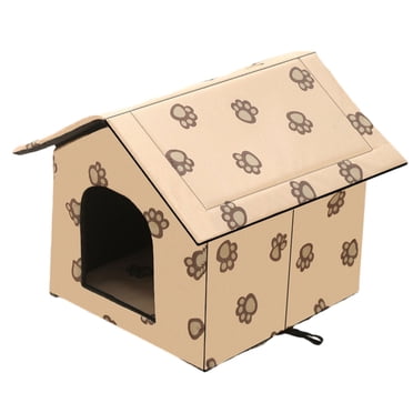 DOLITY Cat House for Outdoor Cats Warm and Insulated Portable Small Dog Kennel Cave for L Yellow