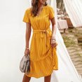 thumbnail image 1 of Ovzne Robes pour Femmes Robe Femmes Mode Femmes Couleur Unie Manches Courtes Col en V Bouton Taille Élastique Robe Ajourée Grande Taille Robe Maxi Manches Courtes Imprimée Liquidation, 1 of 7
