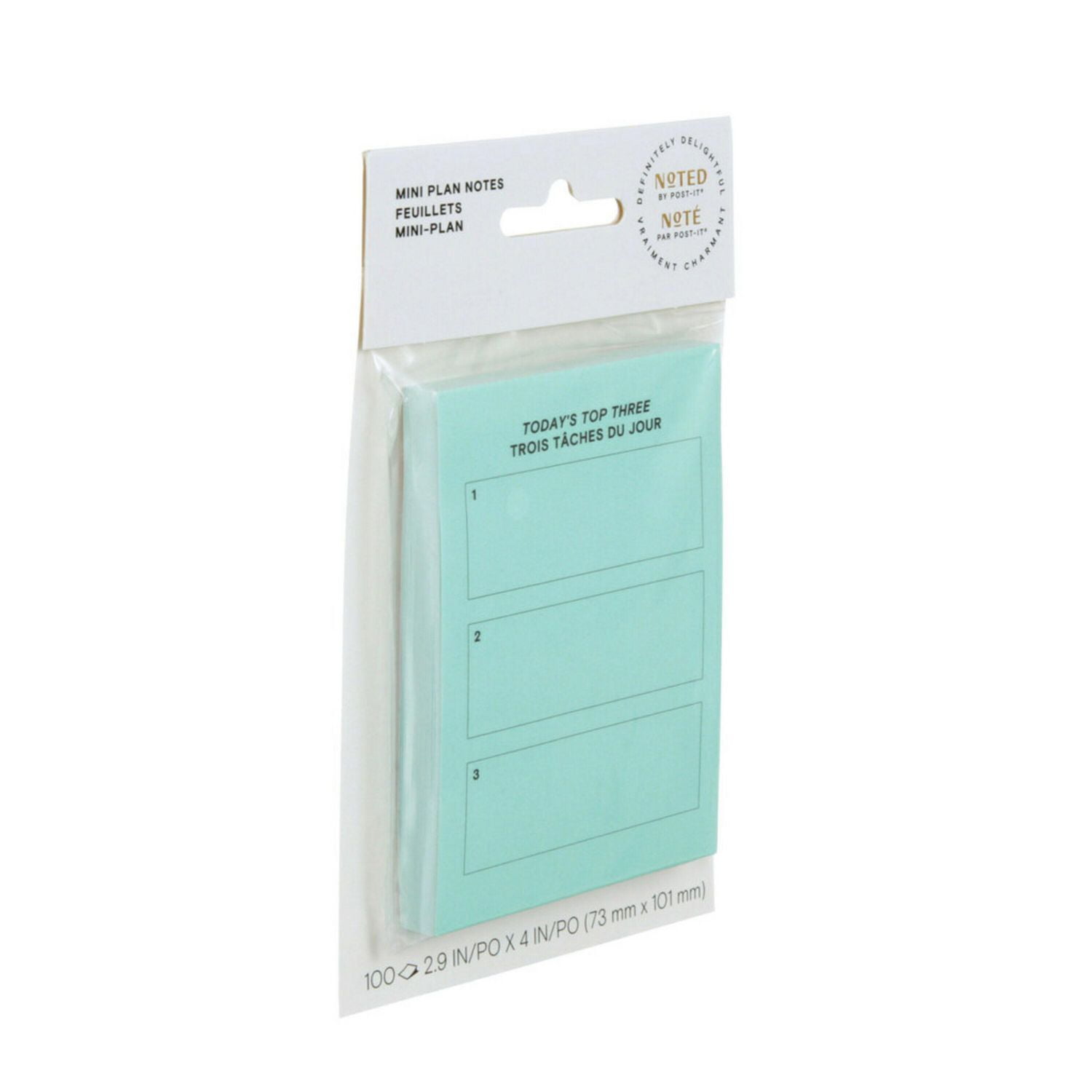 Feuillets à motifs Post-it®, top 3, turquoise