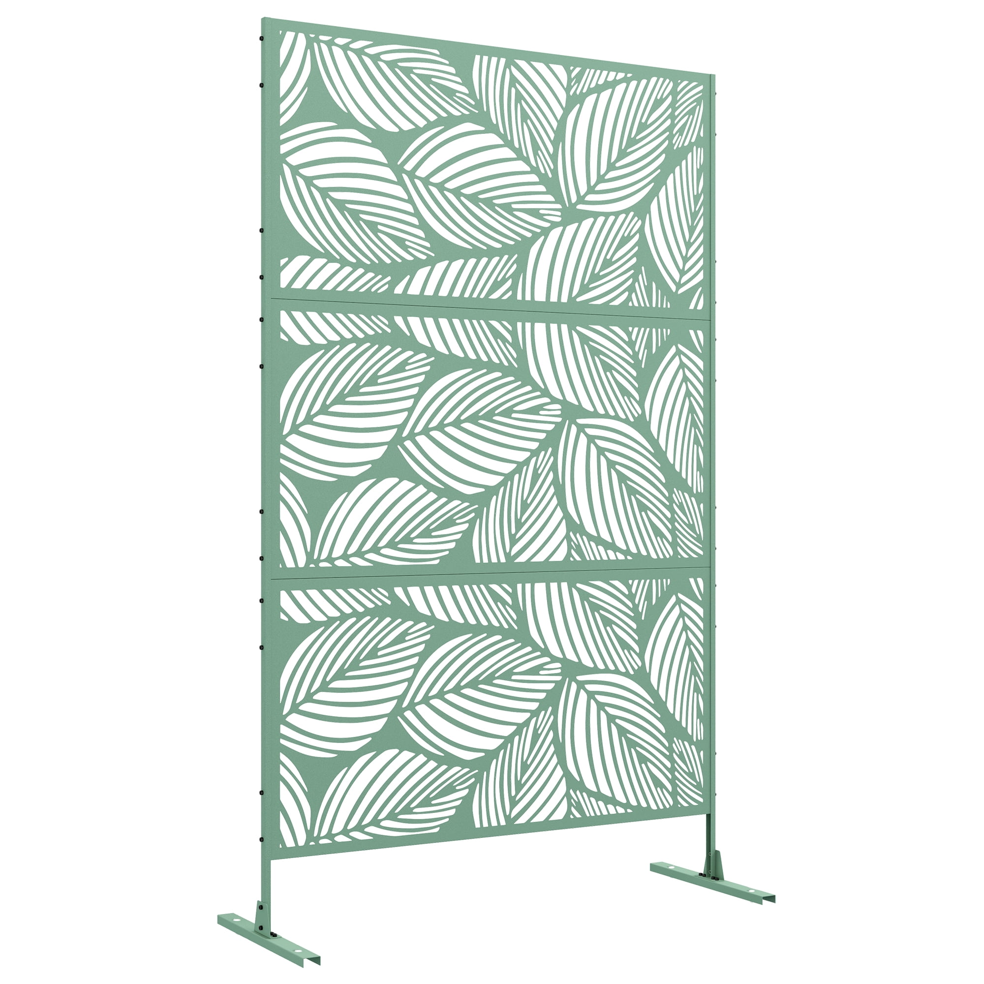 Outsunny Écran d'Intimité en Métal avec Vis d'Expansion, Séparateur Extérieur, Feuille