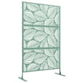 thumbnail image 1 of Outsunny Écran d'Intimité en Métal avec Vis d'Expansion, Séparateur Extérieur, Feuille, 1 of 10