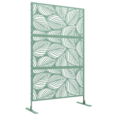 Outsunny Écran d'Intimité en Métal avec Vis d'Expansion, Séparateur Extérieur, Feuille