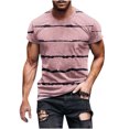 thumbnail image 1 of HKEJIAOI T-Shirt Rayé pour Hommes T-Shirt Marin Haut Gris à Rayures T-Shirt d'Été de Plage, 1 of 5